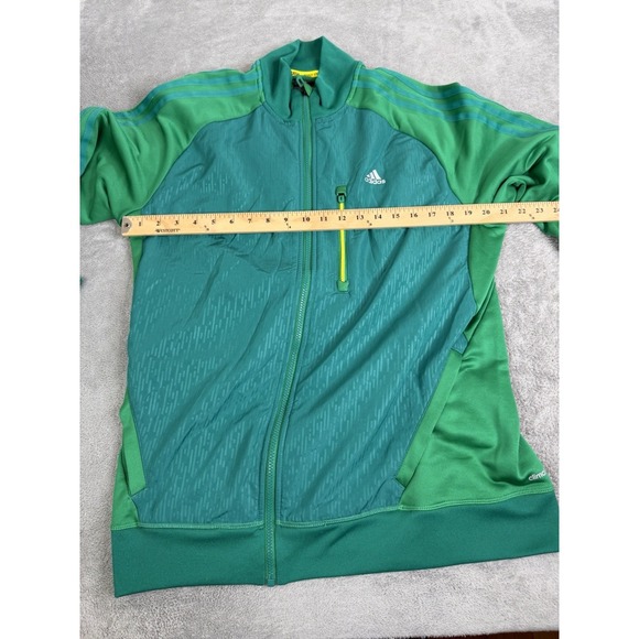 Adidas Climalite Satin Full Zip Track Jacket Men's Size Large Green - Picture 7 of 10